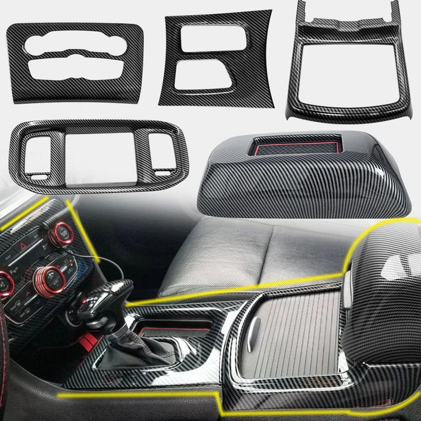 Carbon Console Interior Kit — Charger 2015–2021 (5 Piece)