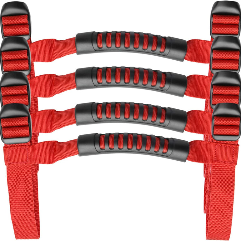 4x Roll Bar Grab Handles Grip Handle Fits For 1995-2021 Jeep Wrangler YJ TJ JK JKU JL Sports Sahara Freedom Rubicon X Unlimited
