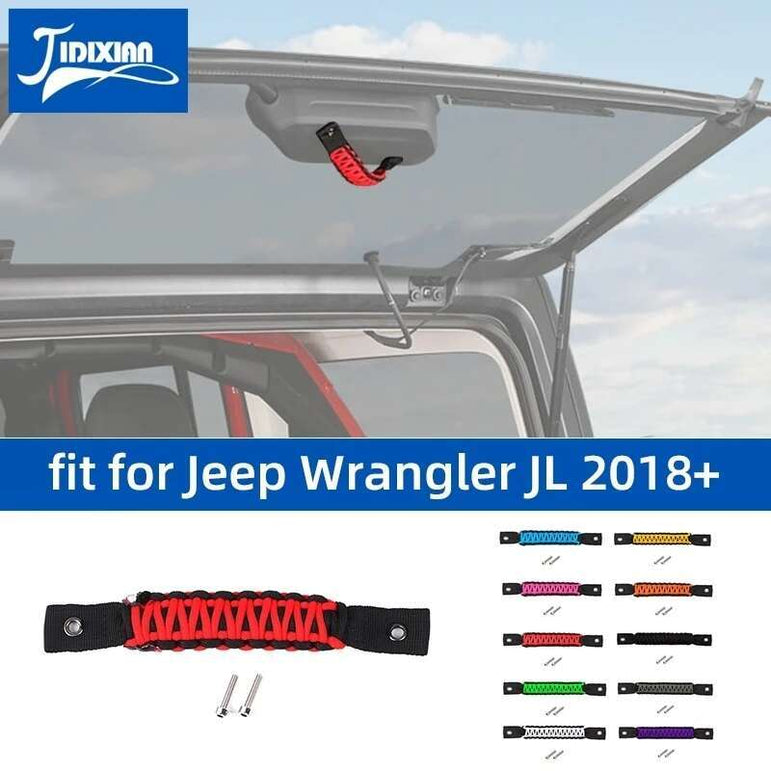 JIDIXIAN Car Taildoor Glass Grab Handle Fit for Jeep Wrangler JL 2018-2026 Rear Door Tailgate Handle Interior Accessoires