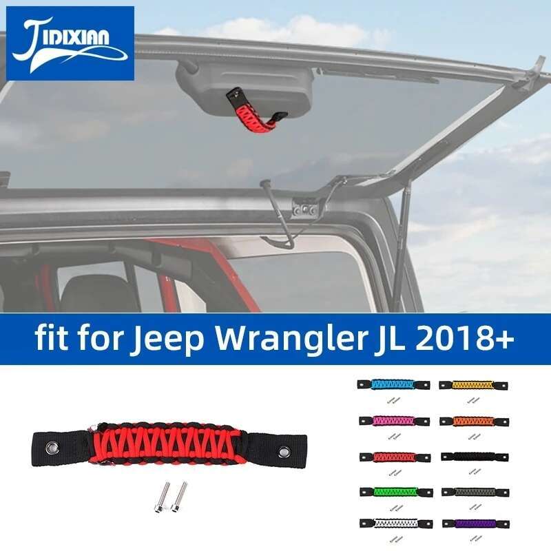 JIDIXIAN Car Taildoor Glass Grab Handle Fit for Jeep Wrangler JL 2018-2026 Rear Door Tailgate Handle Interior Accessoires