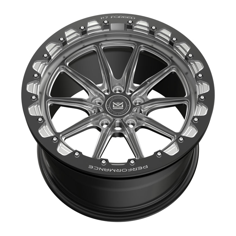 K7 Forged DRG-705B forged slim 10-spoke beadlock-style wheel — hero