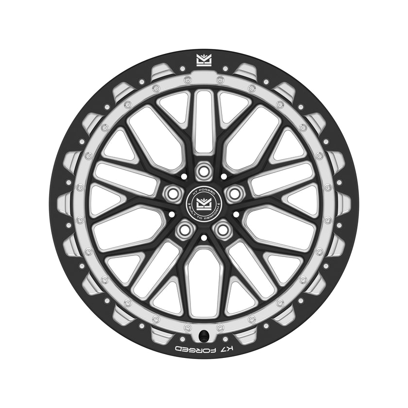 K7 Forged DRG-706B B-series beadlock-style wheel — front face hero