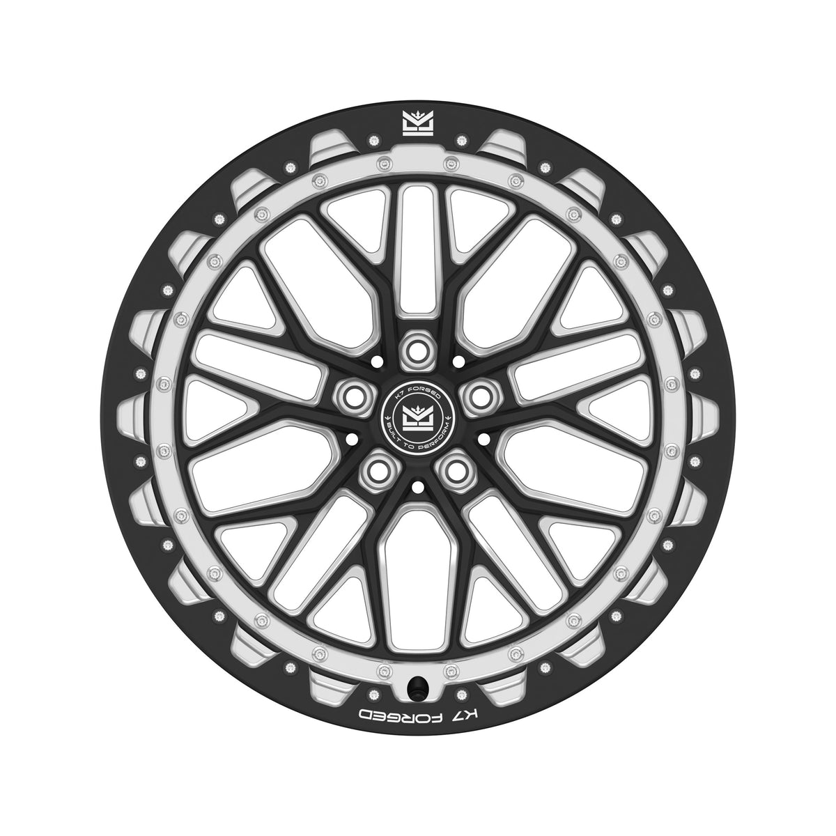 K7 Forged DRG-706B B-series beadlock-style wheel — front face hero