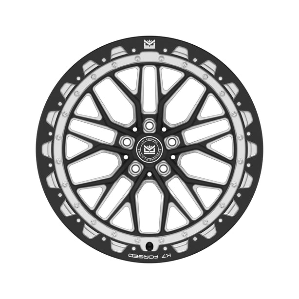 K7 Forged DRG-706B B-series beadlock-style wheel — front face hero