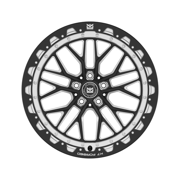 K7 Forged DRG-706B B-series beadlock-style wheel — front face hero